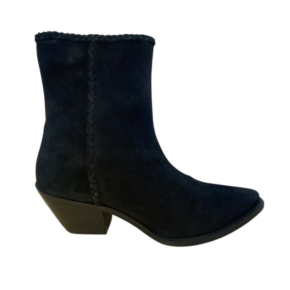 Coconuts By Matisse Women’s Black Leather Side Zipper Heeled Ankle Boots Size 6M - Picture 1 of 11
